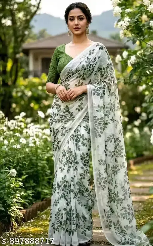 Forest Whisper (Georgette Saree Blouse Piece Included)