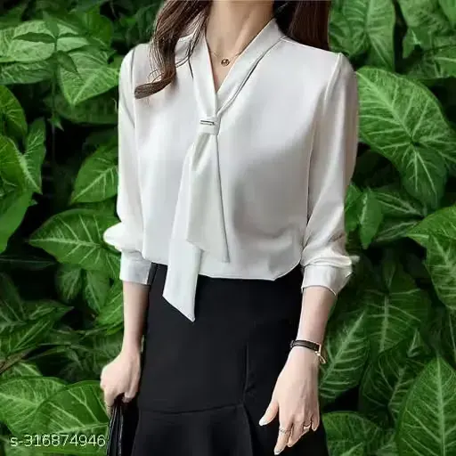 Ivory Elegance Bow Shirt