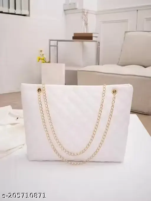 Pearl Quilted Chain Tote
