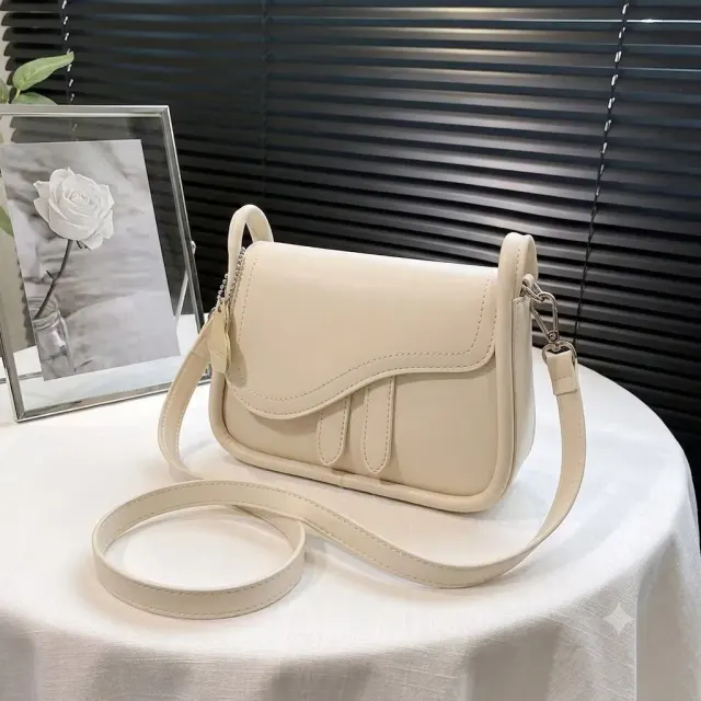 Ivory Saddle Crossbody Bag